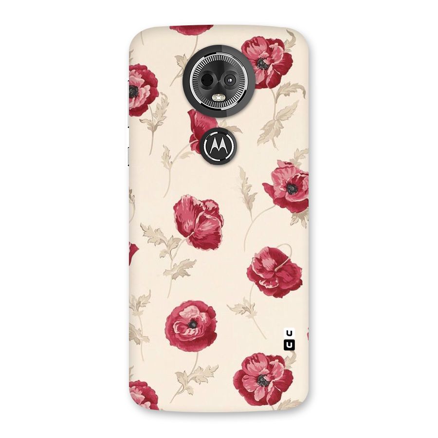 Red Rose Floral Art Back Case for Moto E5 Plus