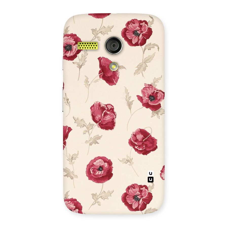 Red Rose Floral Art Back Case for Moto G