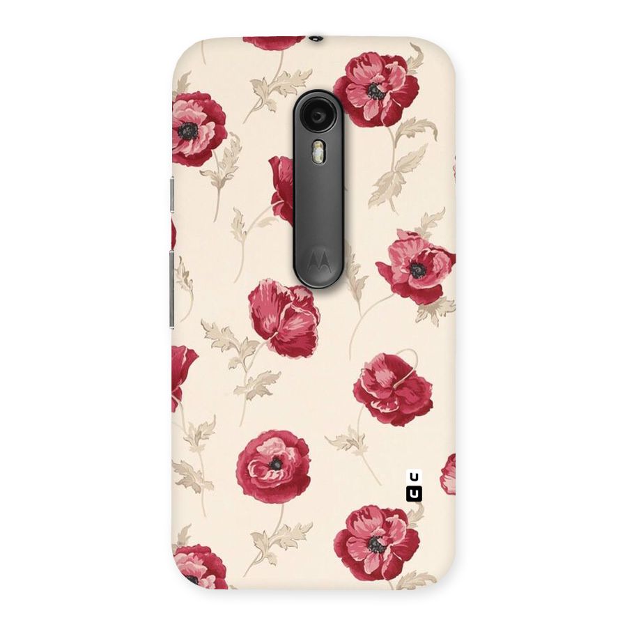 Red Rose Floral Art Back Case for Moto G3