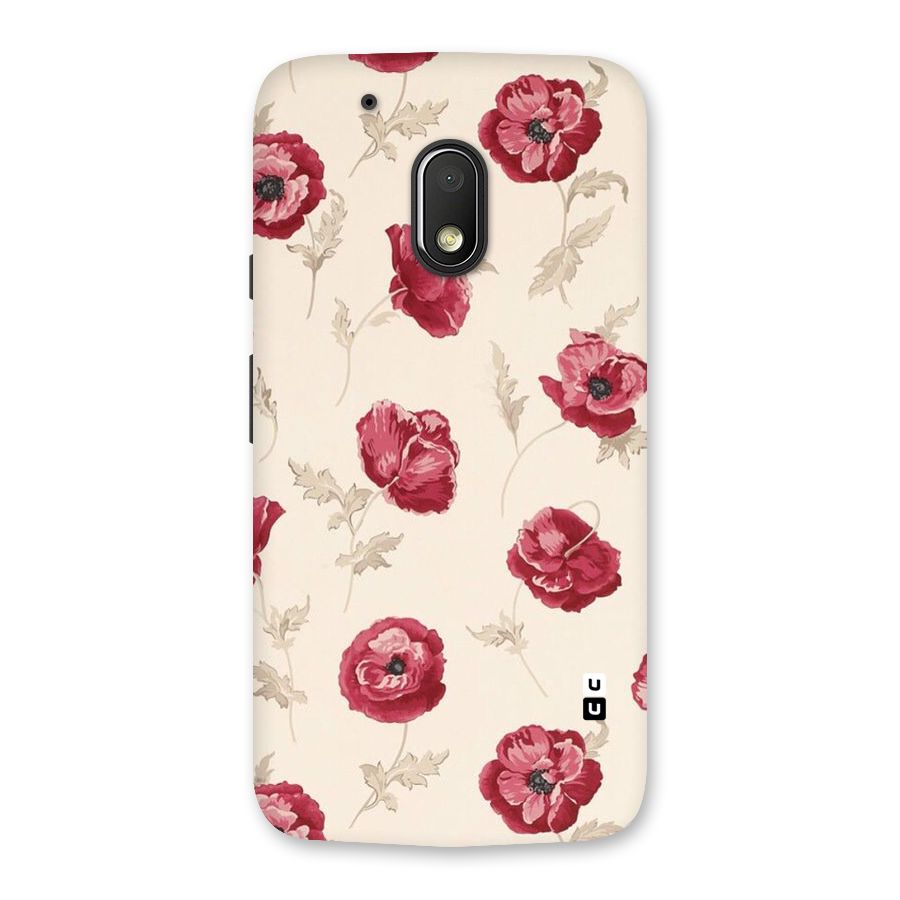 Red Rose Floral Art Back Case for Moto G4 Play