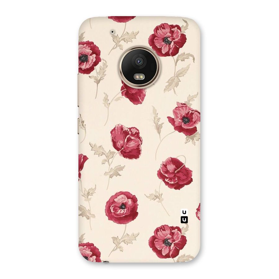 Red Rose Floral Art Back Case for Moto G5 Plus