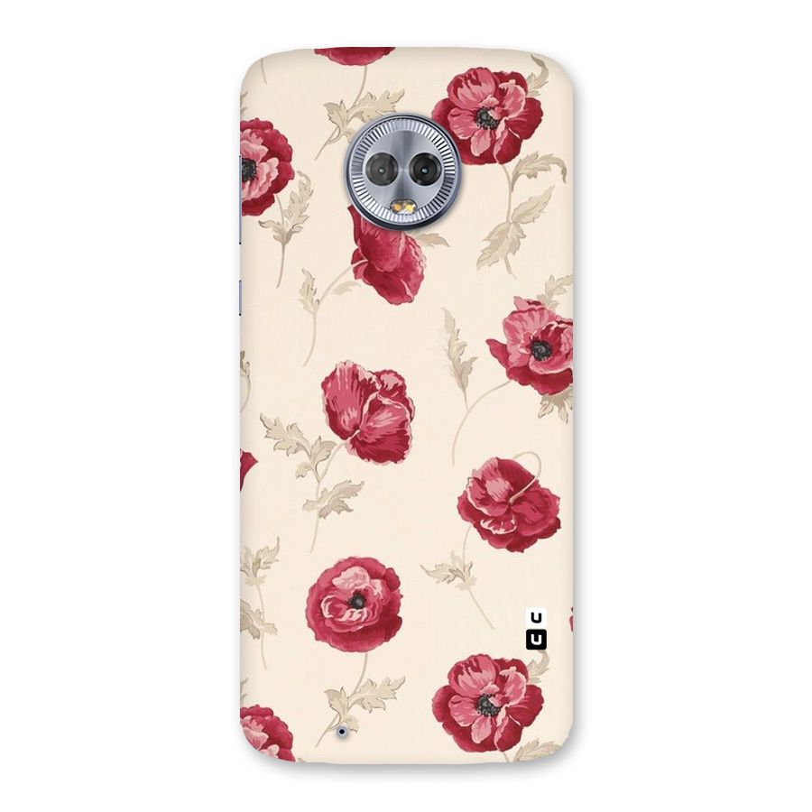 Red Rose Floral Art Back Case for Moto G6