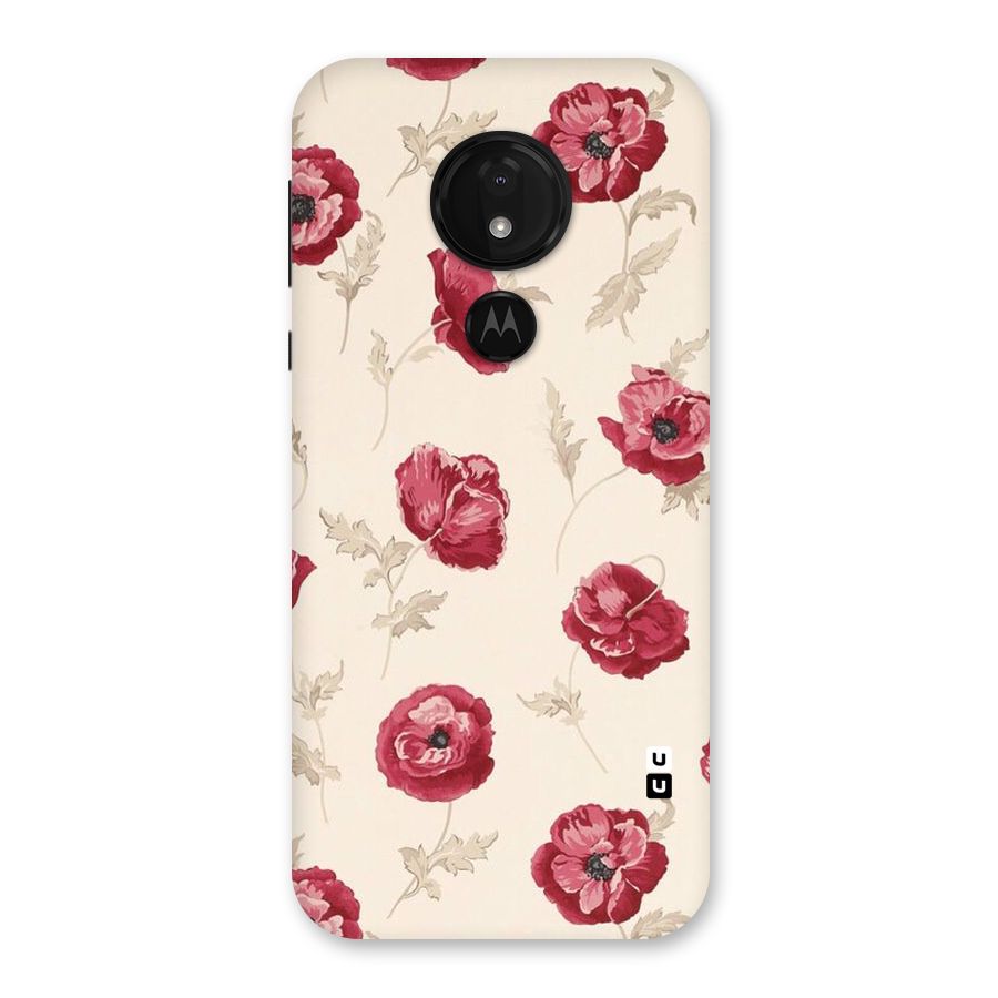 Red Rose Floral Art Back Case for Moto G7 Power
