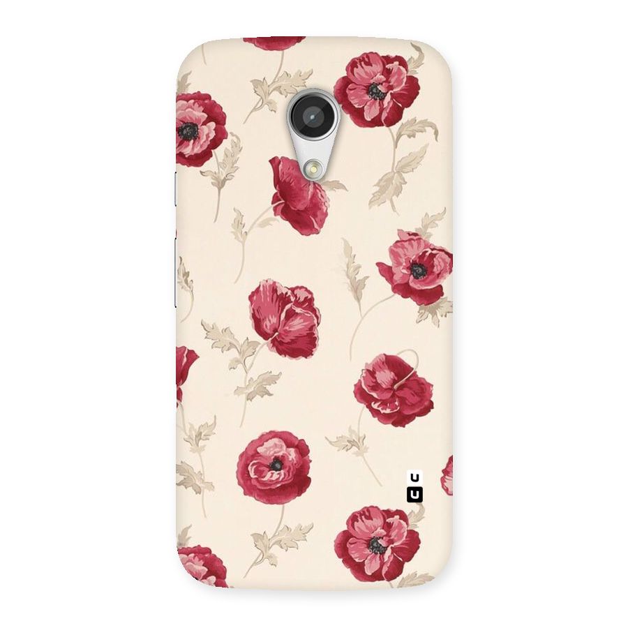 Red Rose Floral Art Back Case for Moto G 2nd Gen