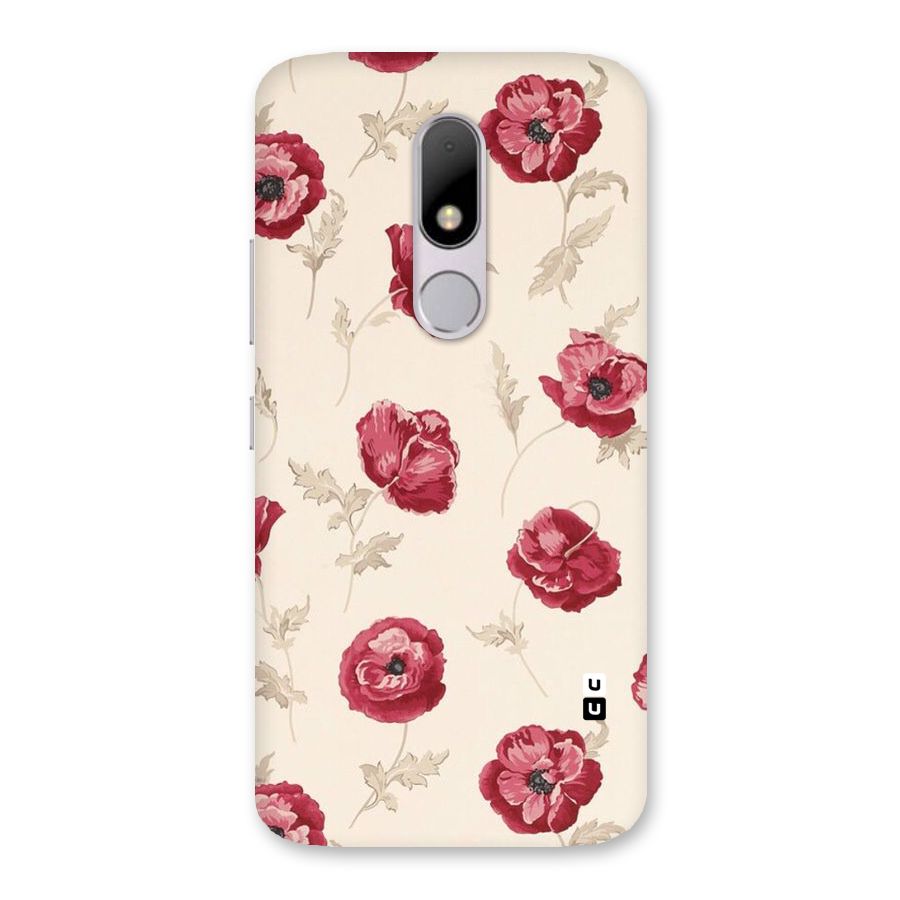 Red Rose Floral Art Back Case for Moto M