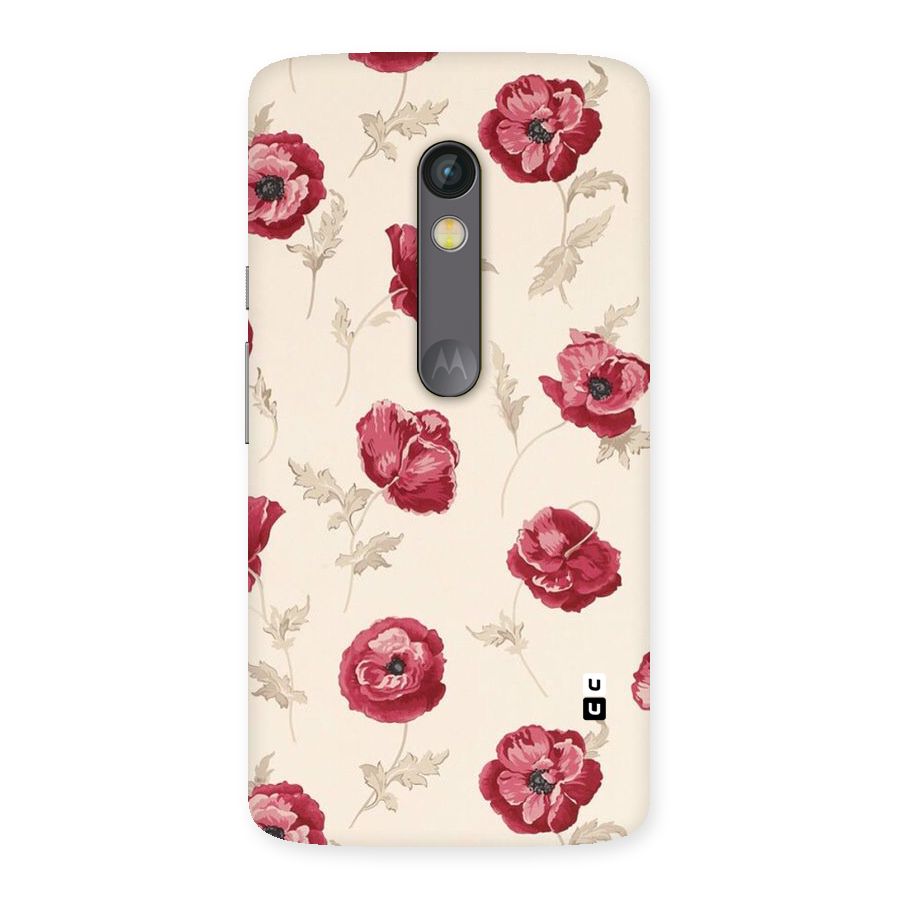 Red Rose Floral Art Back Case for Moto X Play