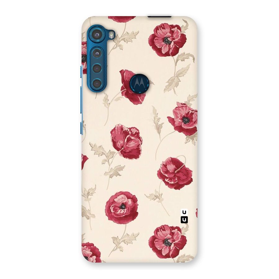 Red Rose Floral Art Back Case for Motorola One Fusion Plus