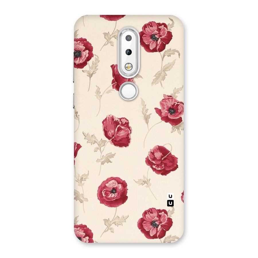 Red Rose Floral Art Back Case for Nokia 6.1 Plus