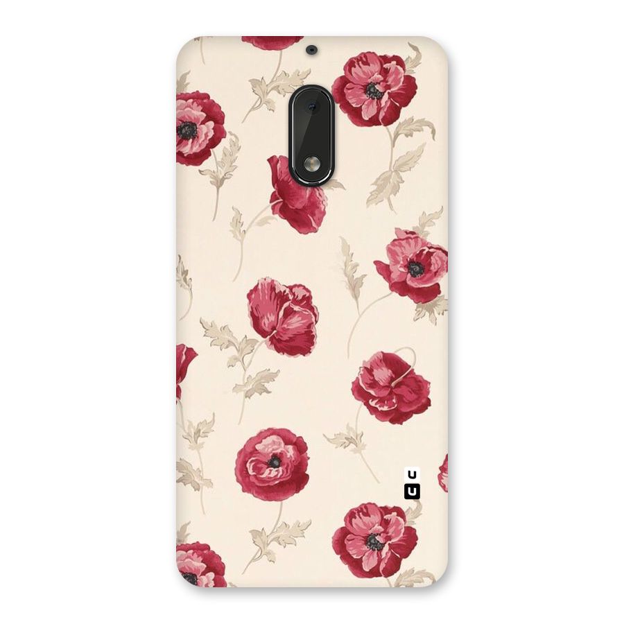 Red Rose Floral Art Back Case for Nokia 6