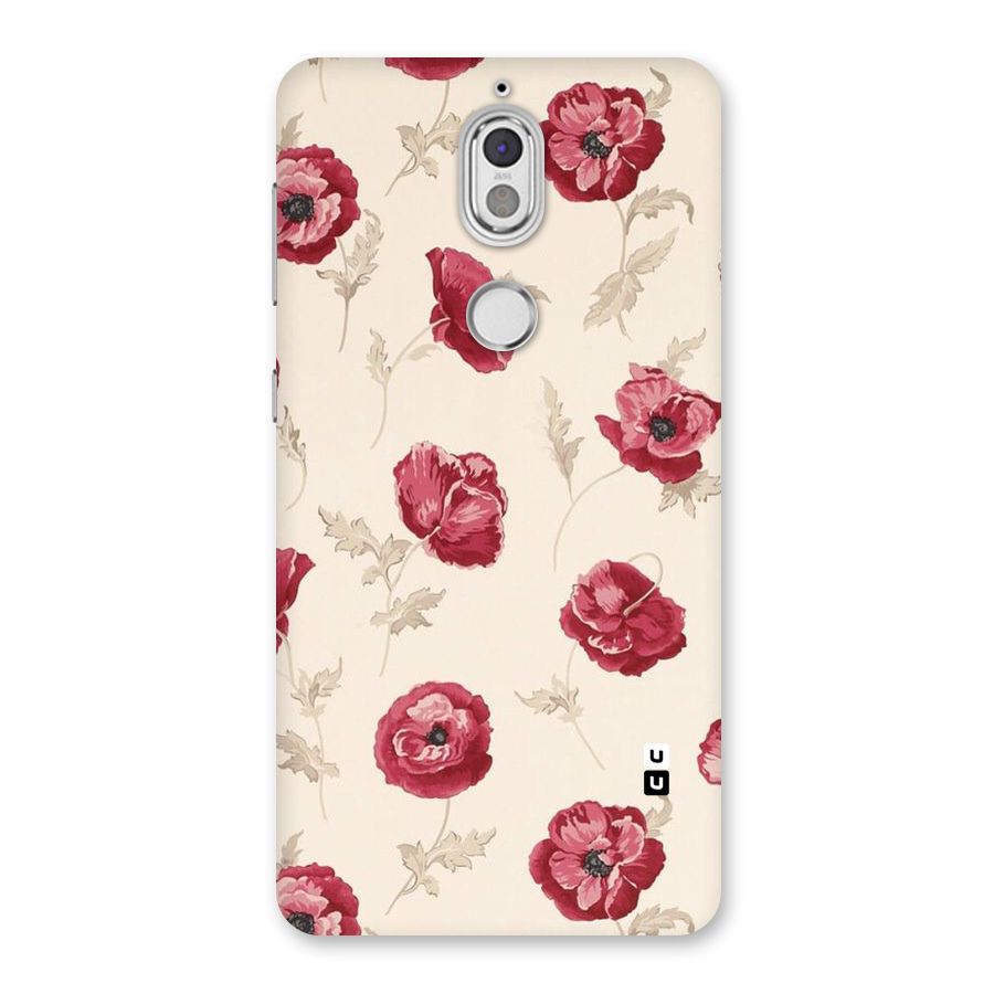 Red Rose Floral Art Back Case for Nokia 7