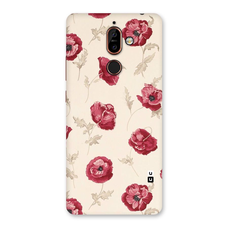 Red Rose Floral Art Back Case for Nokia 7 Plus