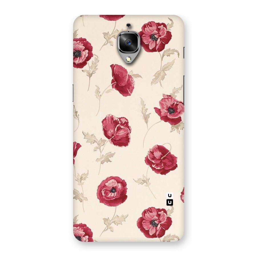 Red Rose Floral Art Back Case for OnePlus 3