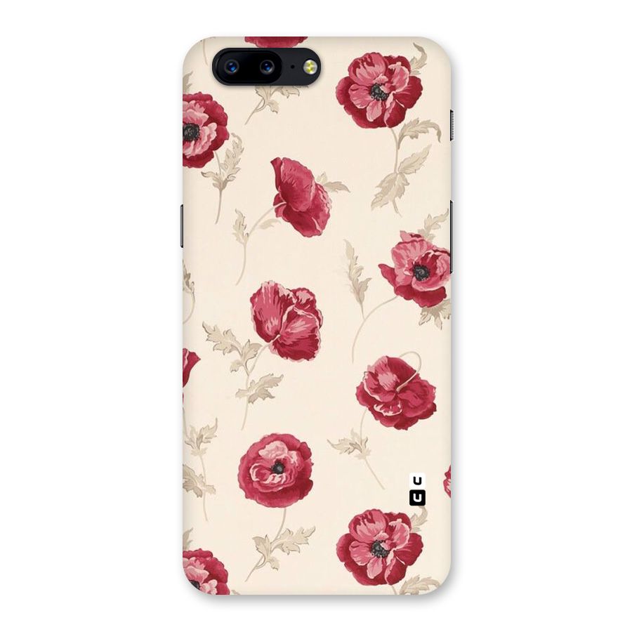 Red Rose Floral Art Back Case for OnePlus 5