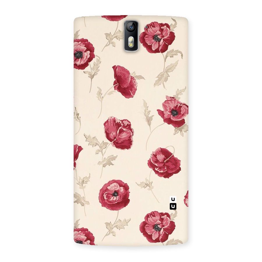 Red Rose Floral Art Back Case for One Plus One