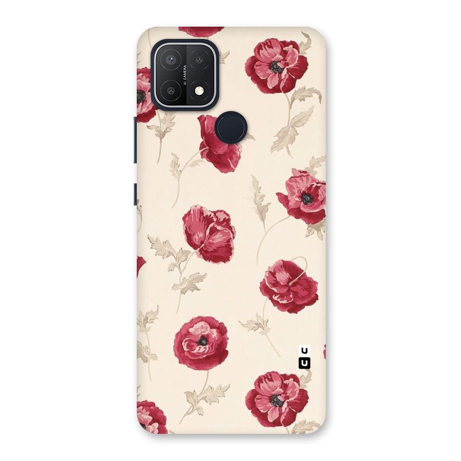 Red Rose Floral Art Back Case for Oppo A15s