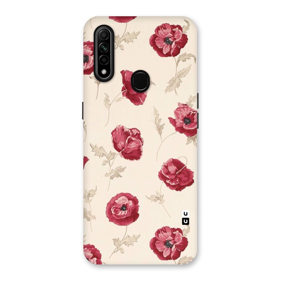Red Rose Floral Art Back Case for Oppo A31