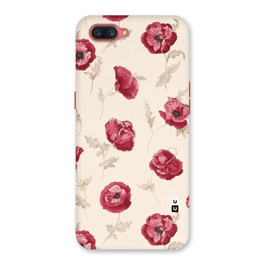 Red Rose Floral Art Back Case for Oppo A3s
