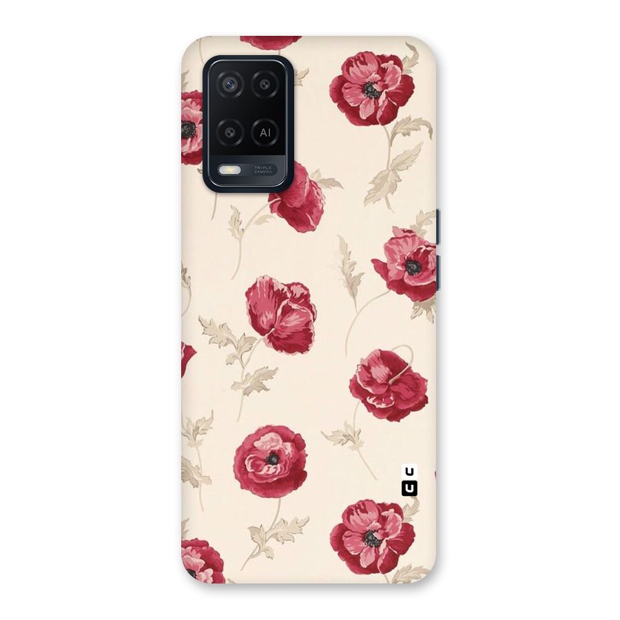 Red Rose Floral Art Back Case for Oppo A54