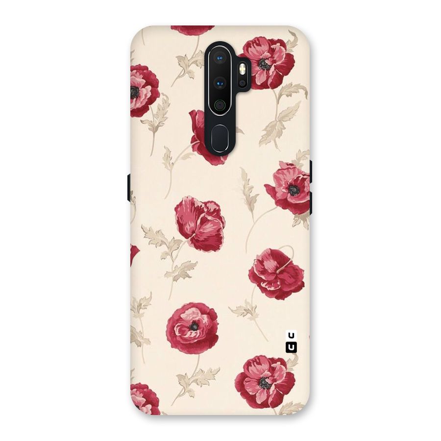 Red Rose Floral Art Back Case for Oppo A5 (2020)