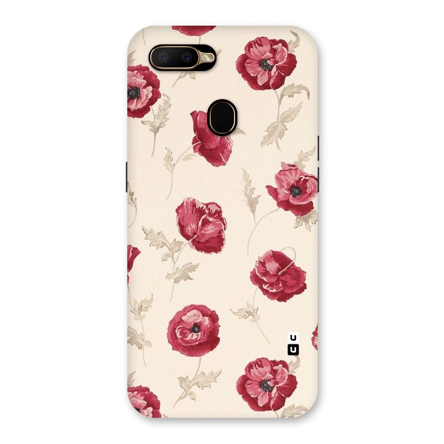 Red Rose Floral Art Back Case for Oppo A5s