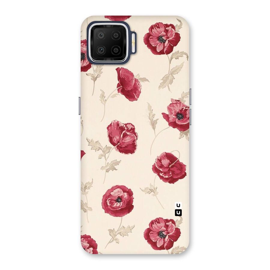 Red Rose Floral Art Back Case for Oppo F17