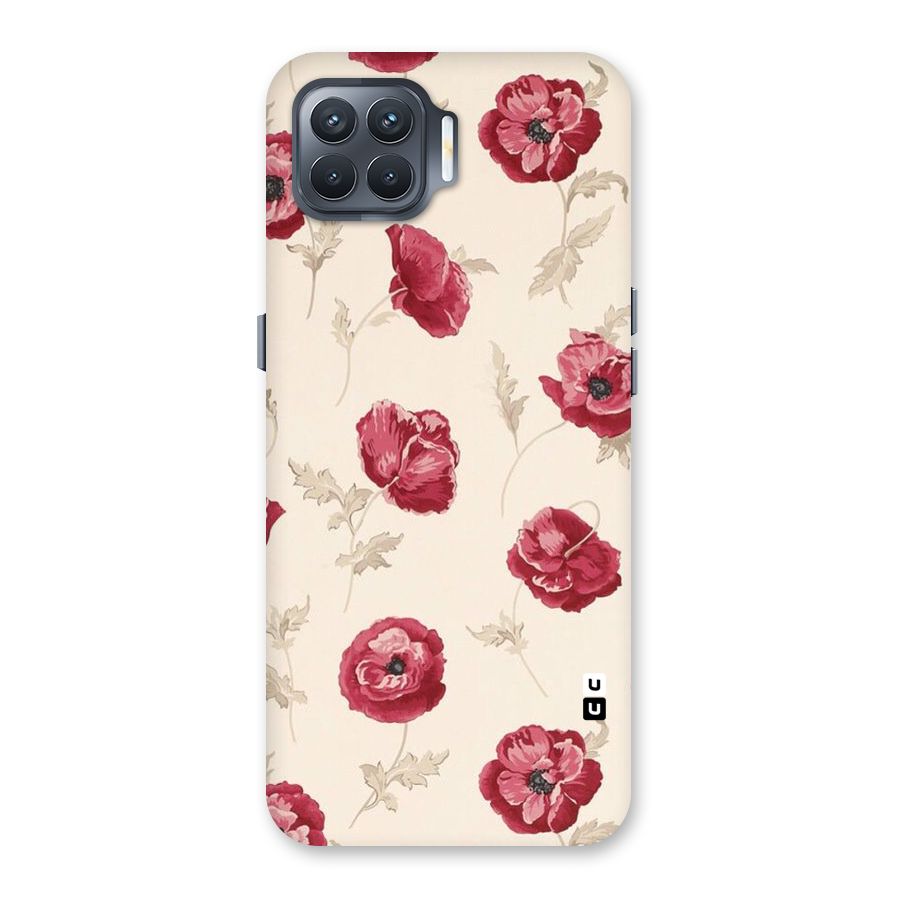 Red Rose Floral Art Back Case for Oppo F17 Pro