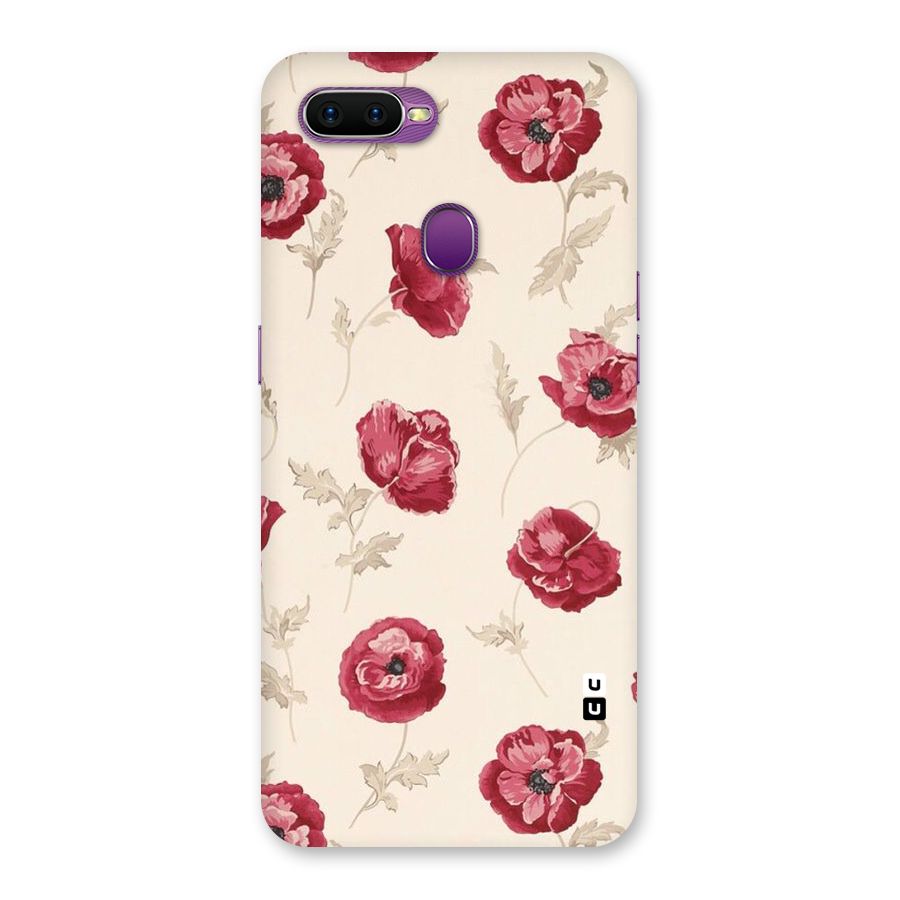 Red Rose Floral Art Back Case for Oppo F9