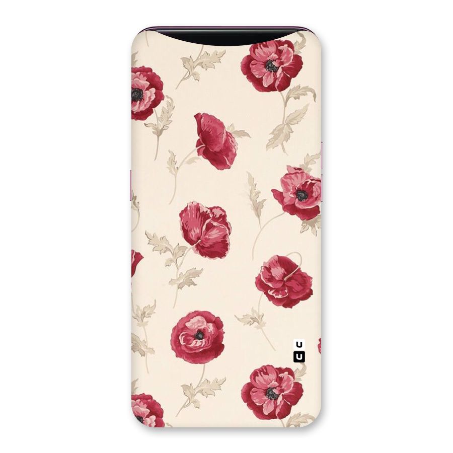Red Rose Floral Art Back Case for Oppo Find X