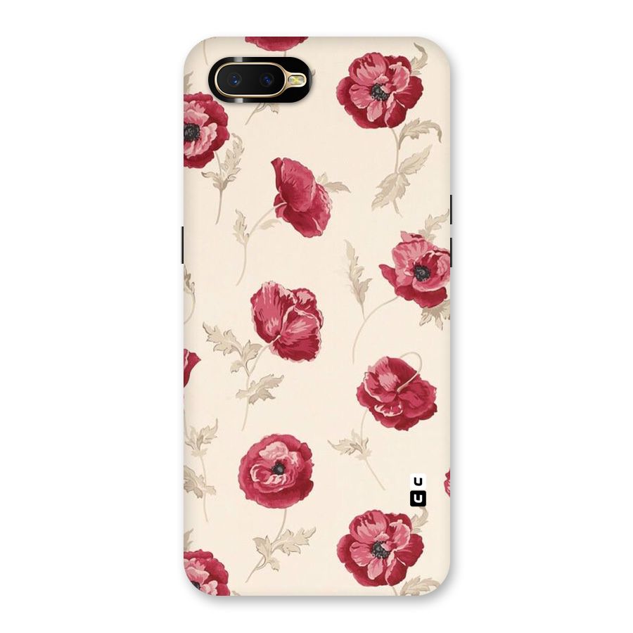 Red Rose Floral Art Back Case for Oppo K1