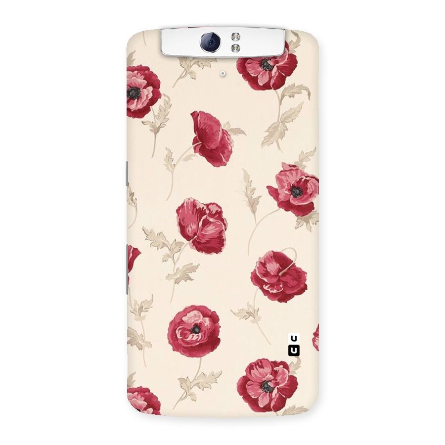 Red Rose Floral Art Back Case for Oppo N1