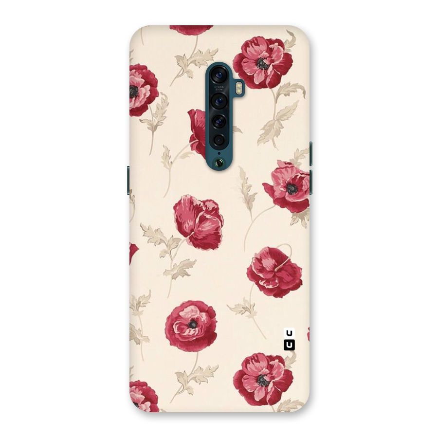 Red Rose Floral Art Back Case for Oppo Reno2