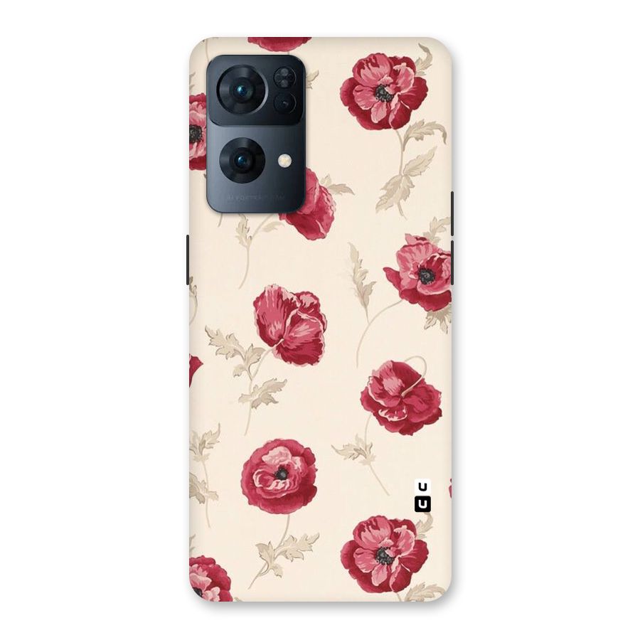 Red Rose Floral Art Back Case for Oppo Reno7 Pro 5G