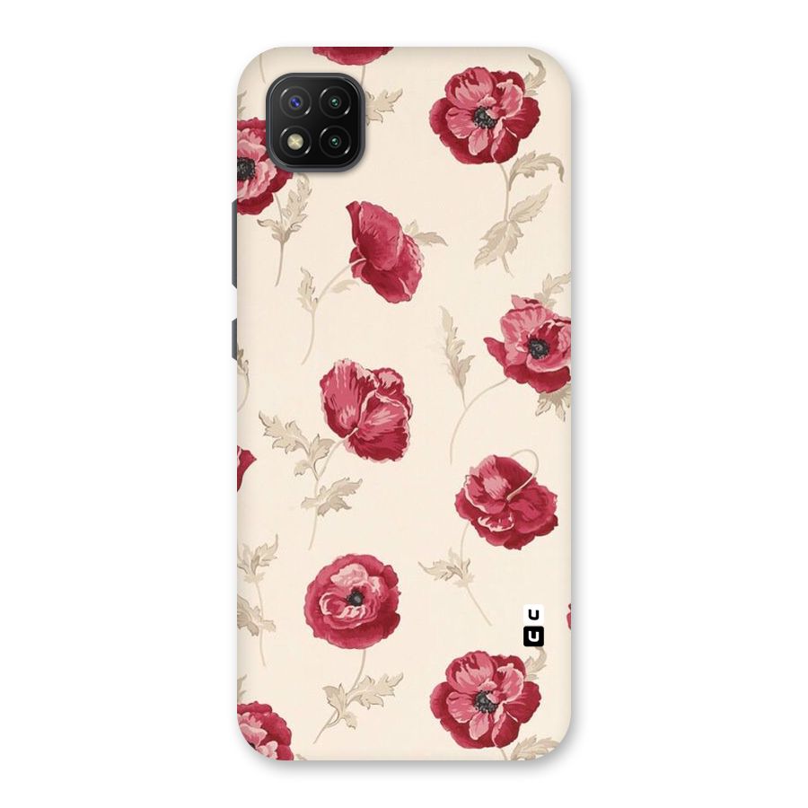 Red Rose Floral Art Back Case for Poco C3