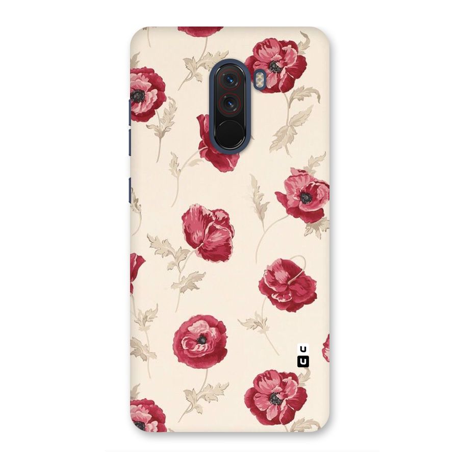 Red Rose Floral Art Back Case for Poco F1