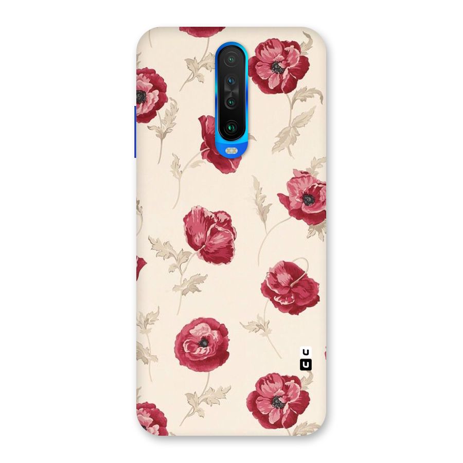 Red Rose Floral Art Back Case for Poco X2