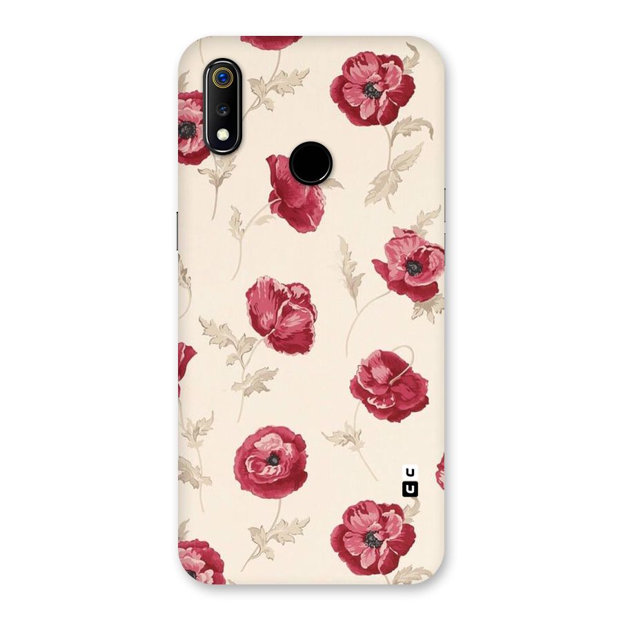 Red Rose Floral Art Back Case for Realme 3