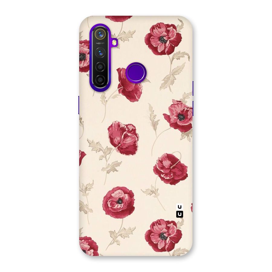 Red Rose Floral Art Back Case for Realme 5 Pro