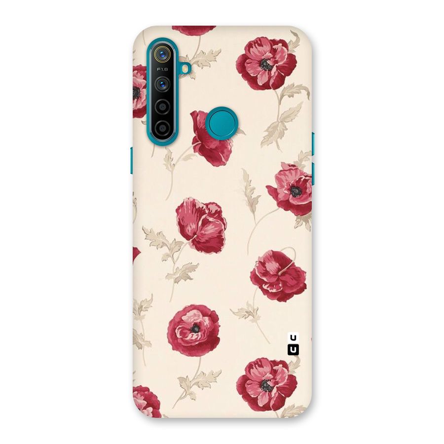 Red Rose Floral Art Back Case for Realme 5i