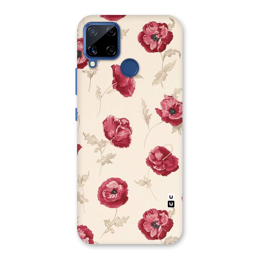Red Rose Floral Art Back Case for Realme C12