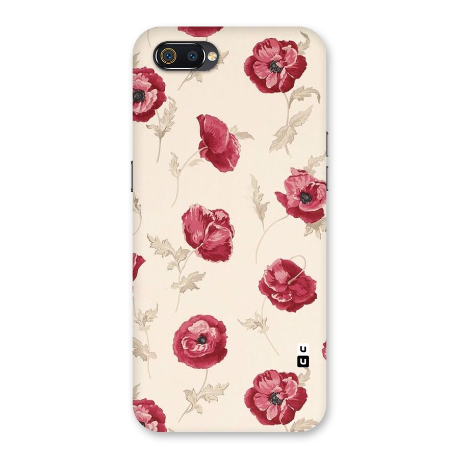 Red Rose Floral Art Back Case for Realme C2