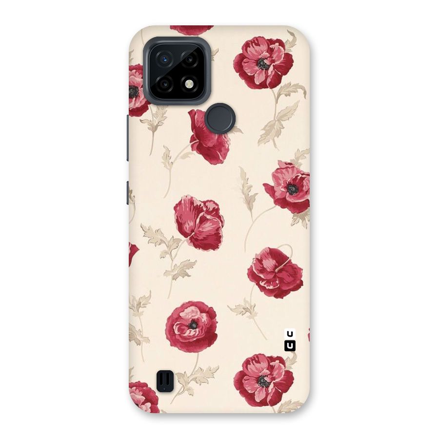 Red Rose Floral Art Back Case for Realme C21