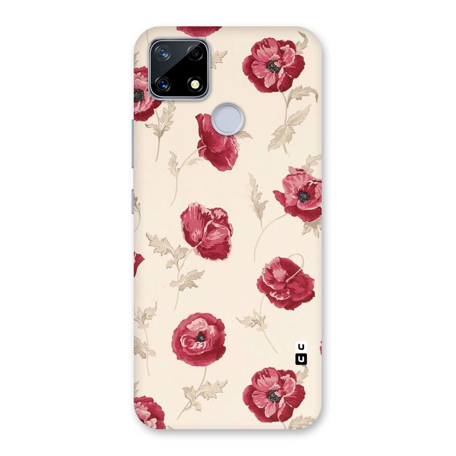 Red Rose Floral Art Back Case for Realme Narzo 20