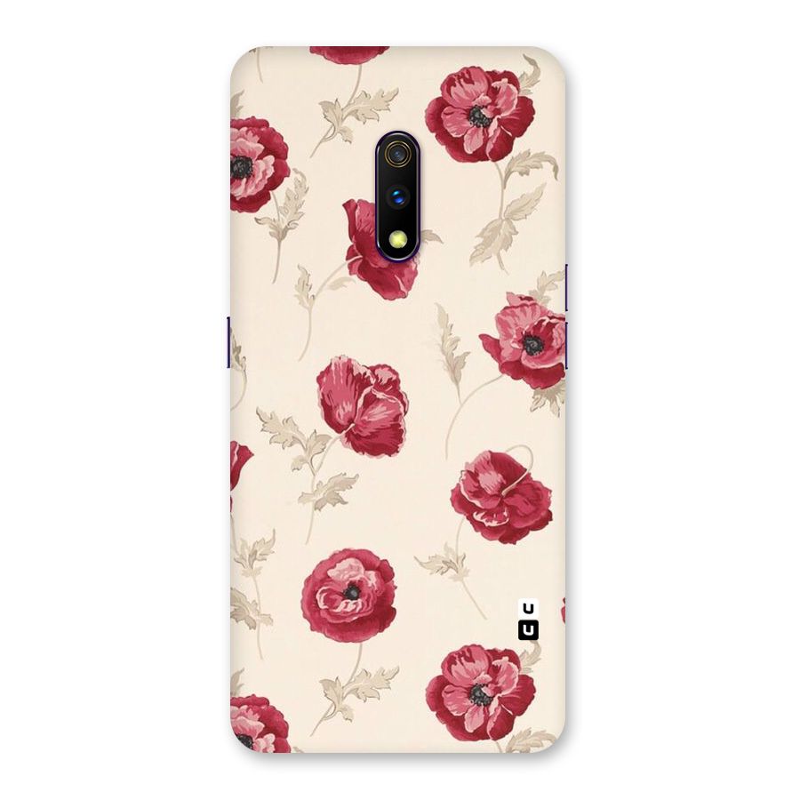 Red Rose Floral Art Back Case for Realme X