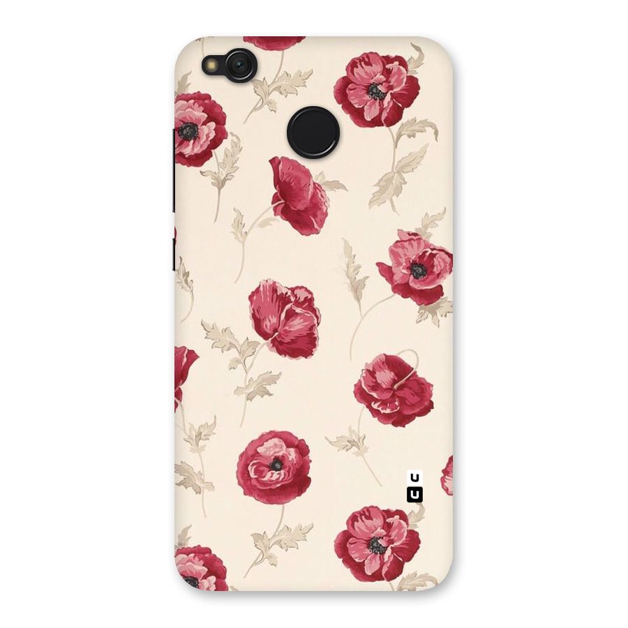 Red Rose Floral Art Back Case for Redmi 4