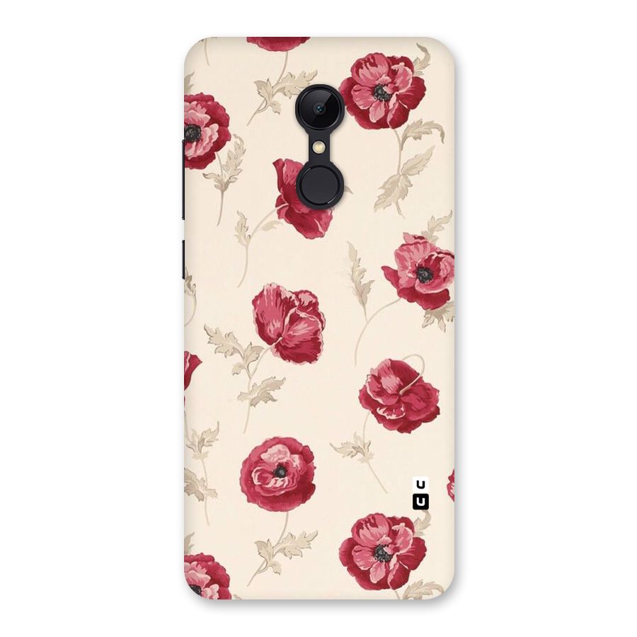 Red Rose Floral Art Back Case for Redmi 5