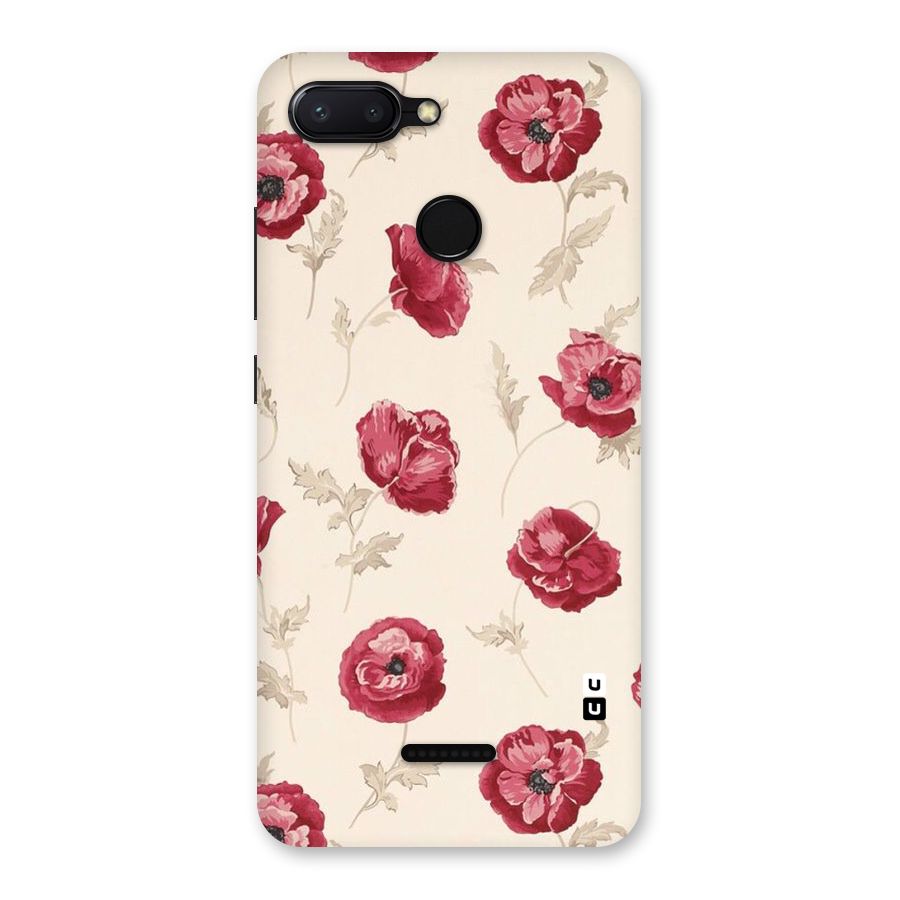 Red Rose Floral Art Back Case for Redmi 6