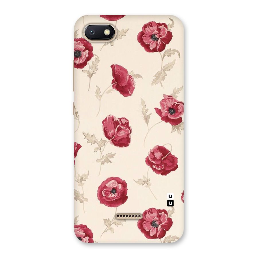 Red Rose Floral Art Back Case for Redmi 6A
