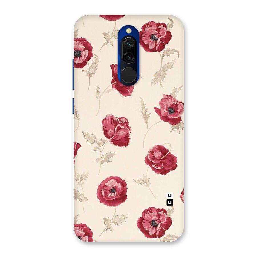 Red Rose Floral Art Back Case for Redmi 8