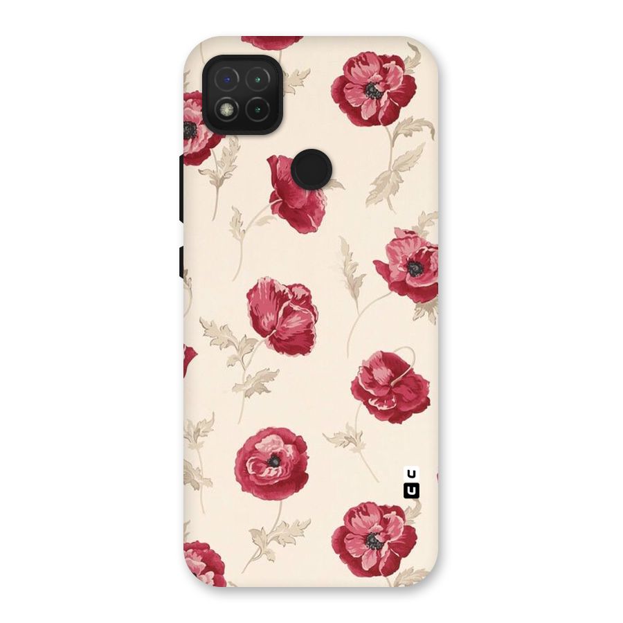 Red Rose Floral Art Back Case for Redmi 9C