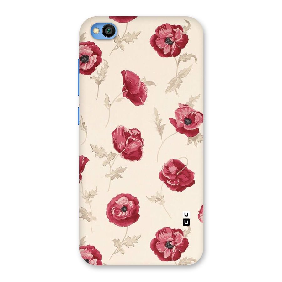 Red Rose Floral Art Back Case for Redmi Go